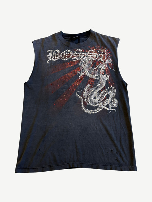 Bossi Vintage Dragon Studded Cutoff Tee