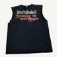 Bossi vintage Harley Davidson Orlando studded cutoff tee in black with metal studs at hem.