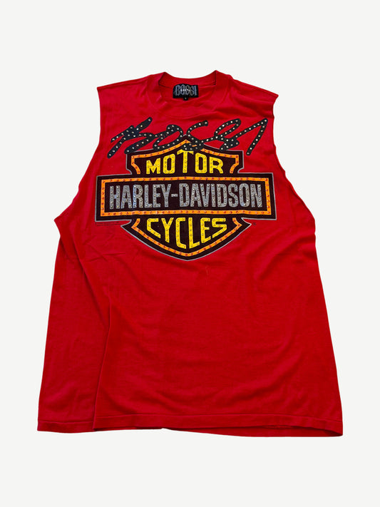 Bossi Vintage Red Harley Davidson Cutoff Tee