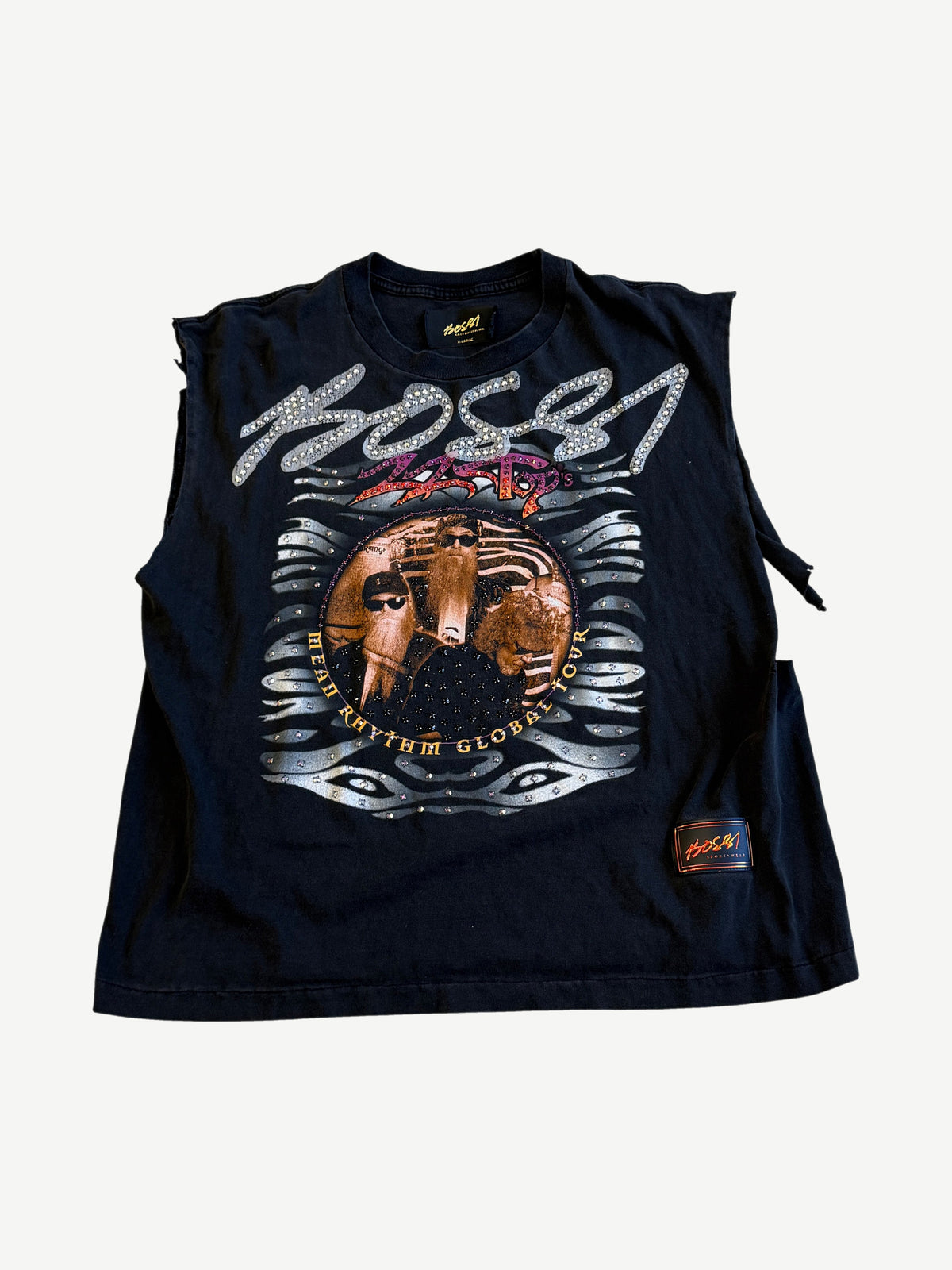 Bossi Vintage ZZ Top Mean Rhythm Global Tour Cutoff Tee
