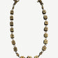 Bottega Desires brass wallet chain spelling Desires Are Forever in cube letter blocks with amber stone accents