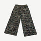 Bottega Desires Holy Grail green camo wide-leg denim pants with allover stitched cross logo patches
