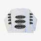 Bottega Desires Anarchy thermal back, stacked oval Anarchy F*ck The World prints down center and sleeves