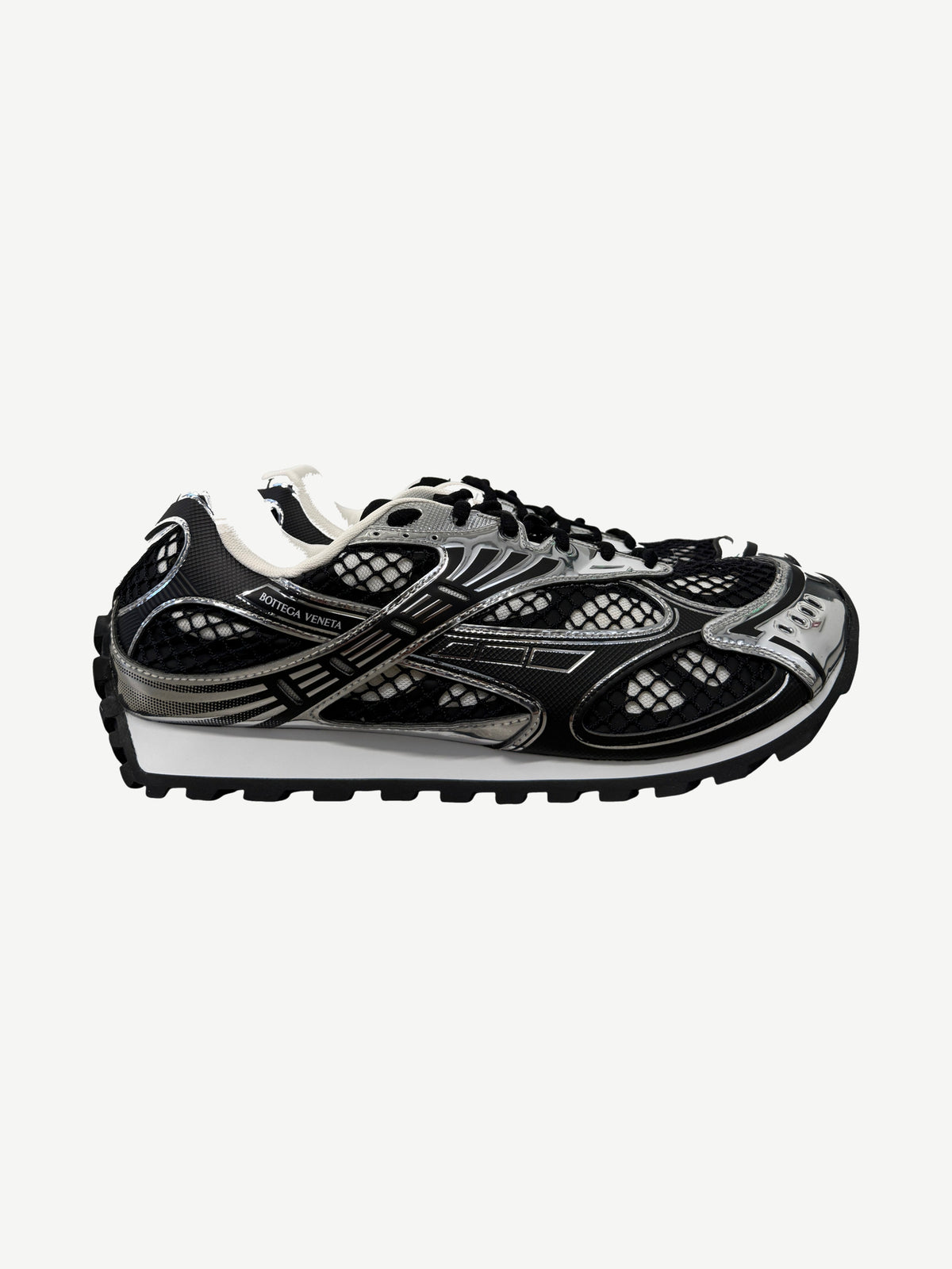 Bottega Veneta Black Silver Orbit Sneaker