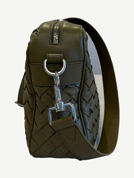Bottega Veneta Green Medium Intrecciato Crossbody Bag