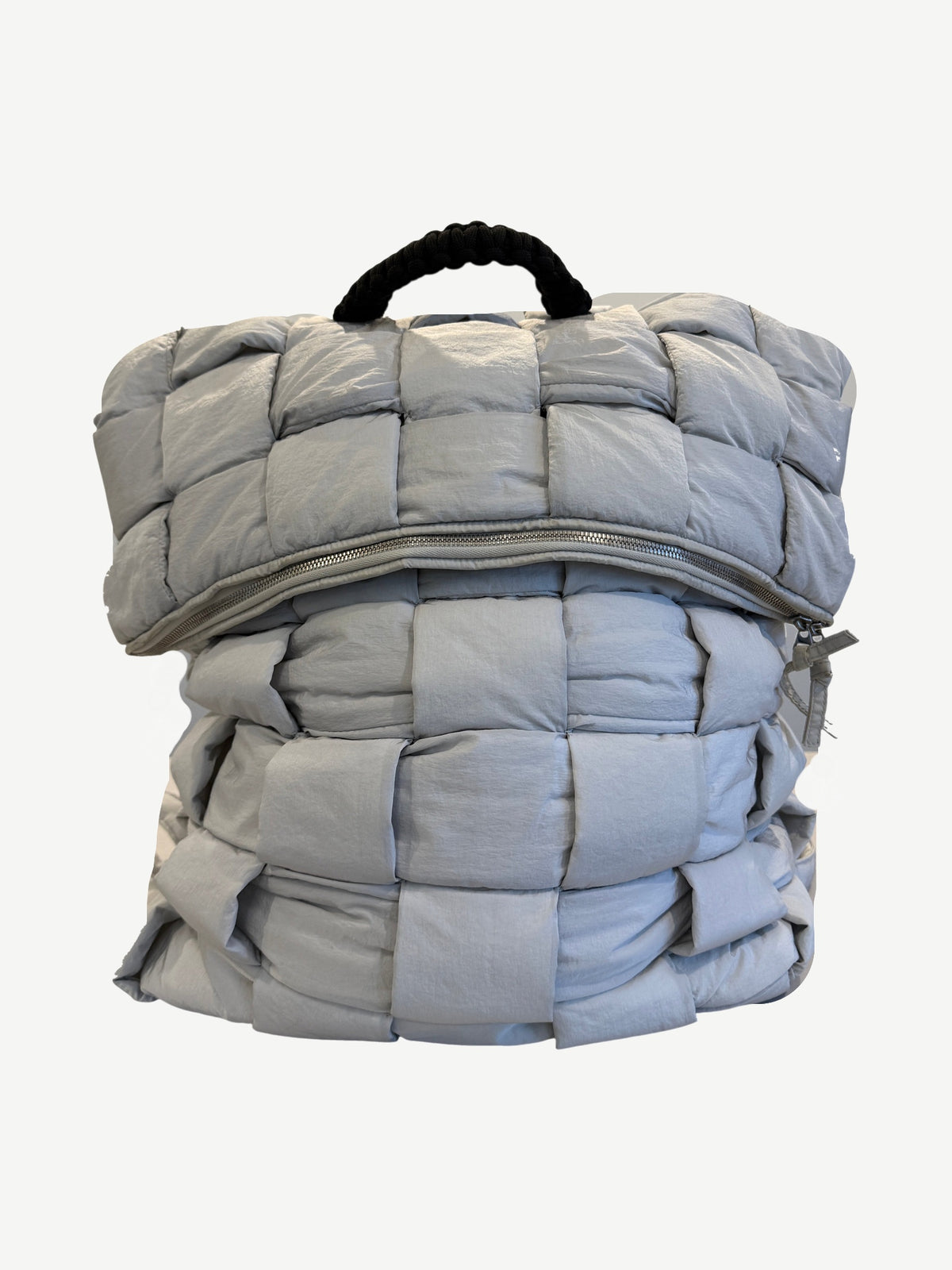Bottega Veneta Grey Puffer Intrecciato Backpack