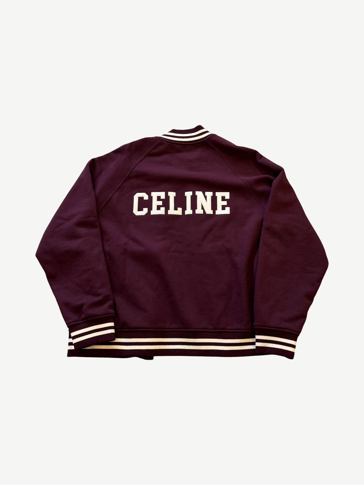 Celine Burgundy Cotton Teddy Jacket