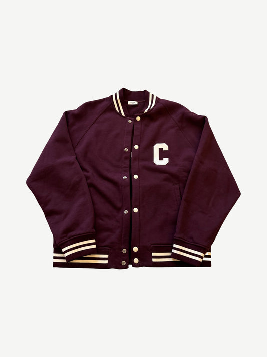 Celine Burgundy Cotton Teddy Jacket