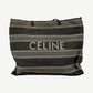 Celine Striped Jacquard Cabas Tote Bag