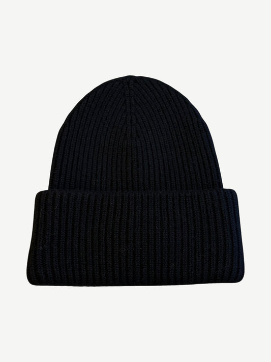 Chanel Black CC Cashmere Beanie