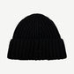Chanel Black CC Square Emblem Ribbed Knit Cashmere Beanie