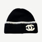 Chanel Black White Wool Knit Beanie