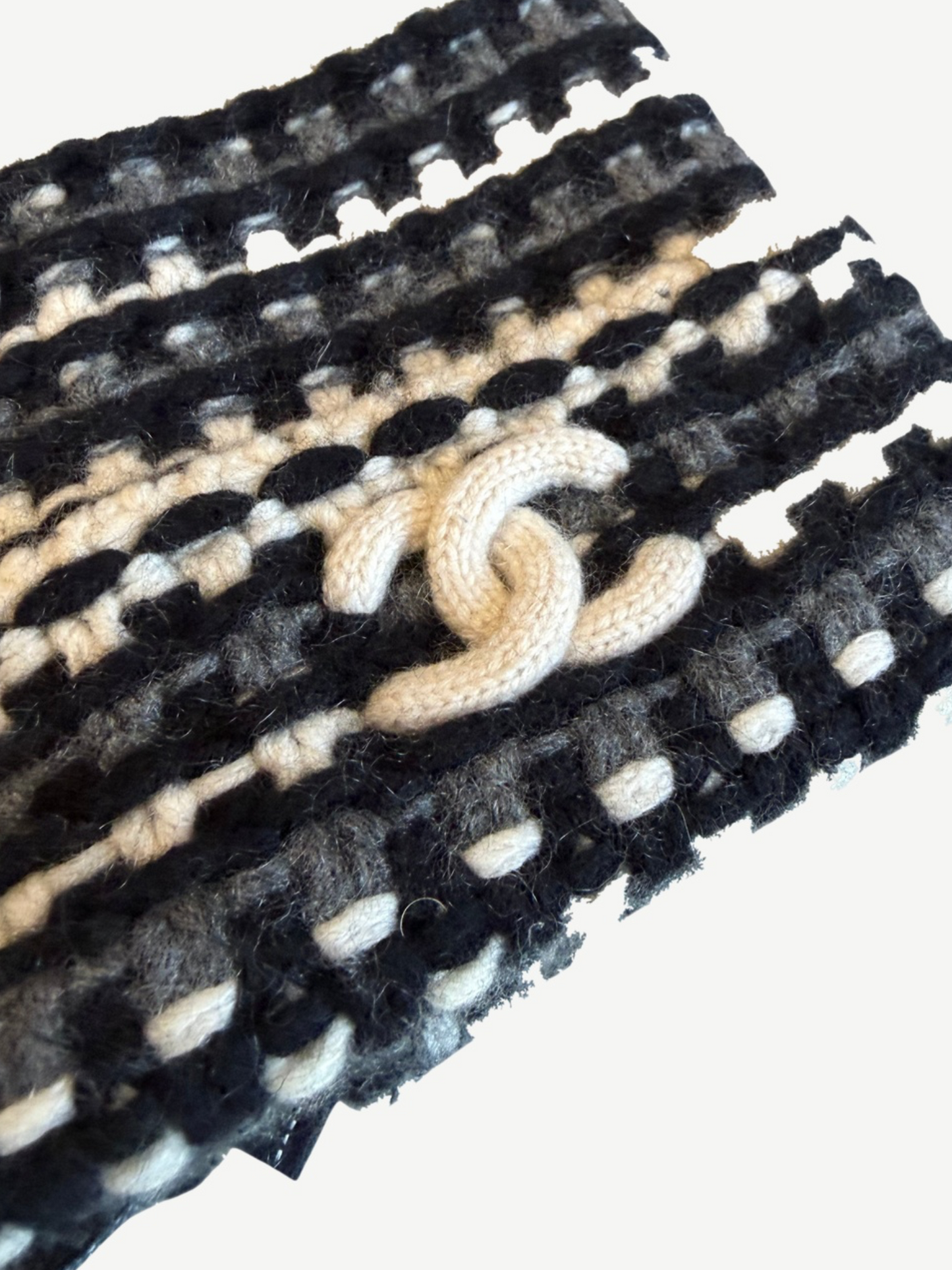 Chanel Cashmere Tricolor Logo CC Beanie