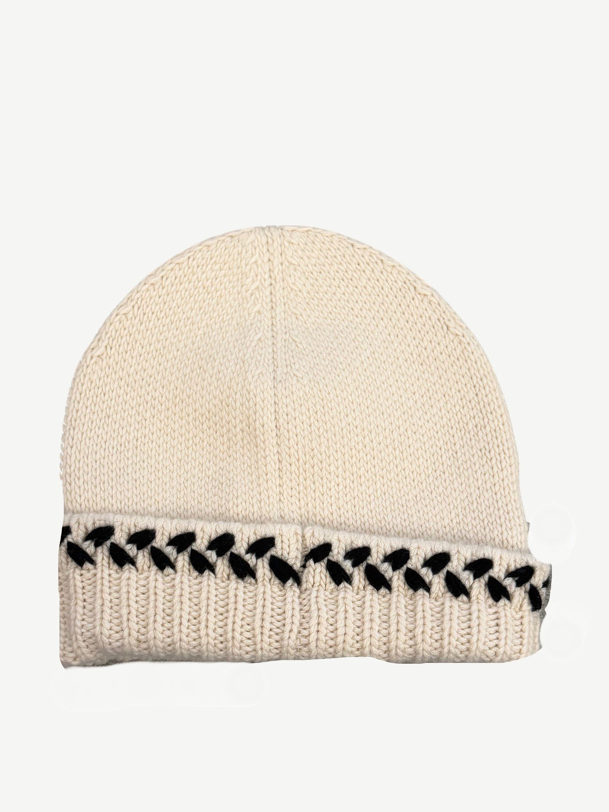Chanel Cream CC Embroidered Cashmere Beanie
