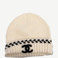 Chanel Cream CC Embroidered Cashmere Beanie