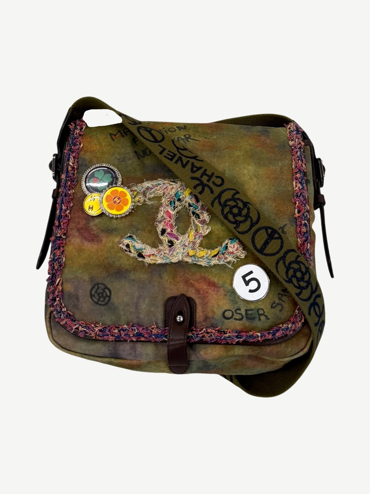 Chanel Graffiti ‘On The Pavements’ Canvas Crossbody Flap Messenger Bag