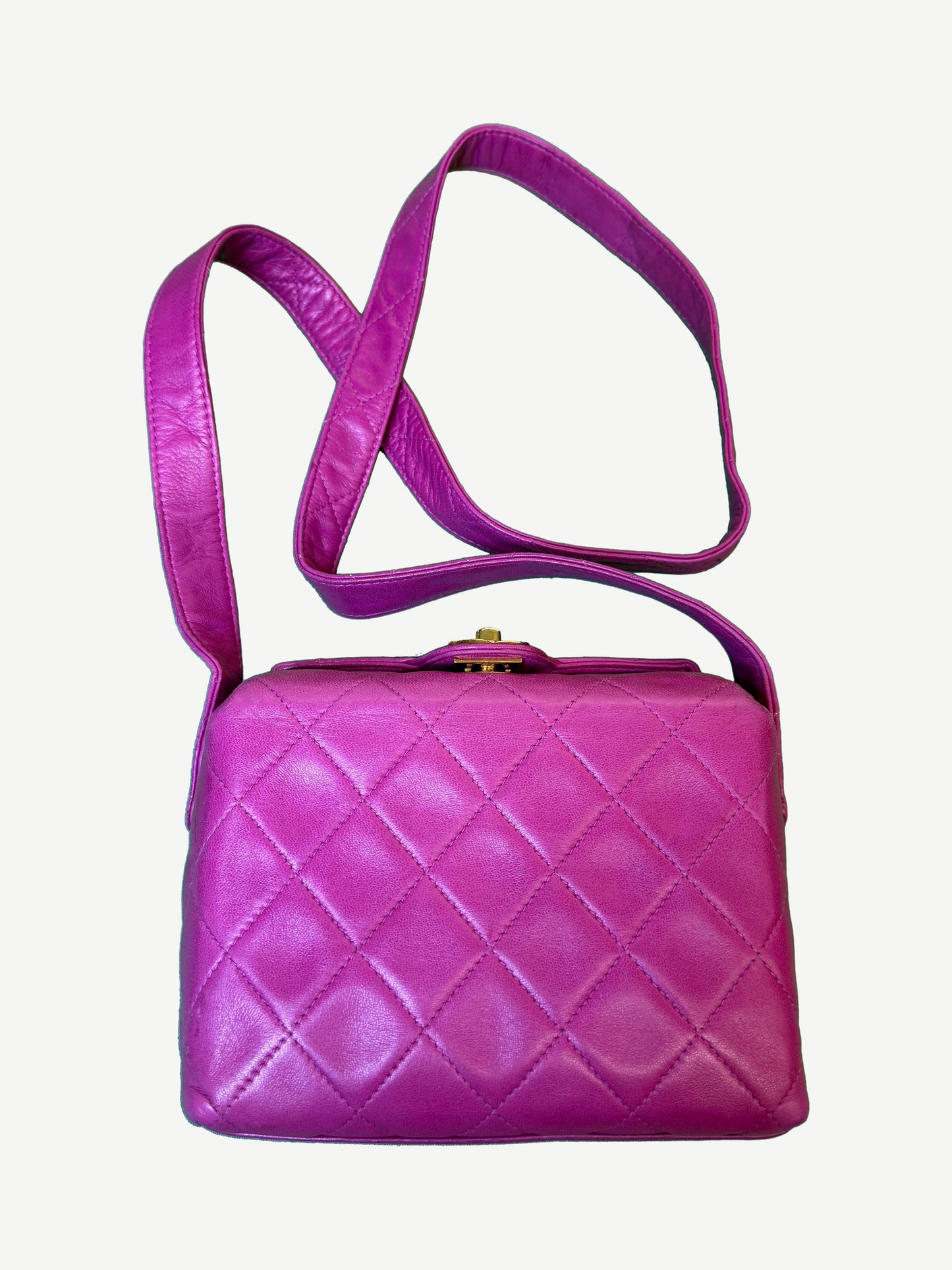 Chanel Pink Quilted Lambskin Coco Shelter Bowling Bag