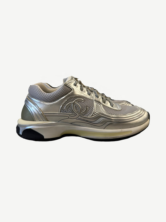Chanel Metallic CC Logo Trainer Runners