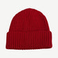 Chanel Red Pink Tweed Logo Patch Ribbed Knit Beanie