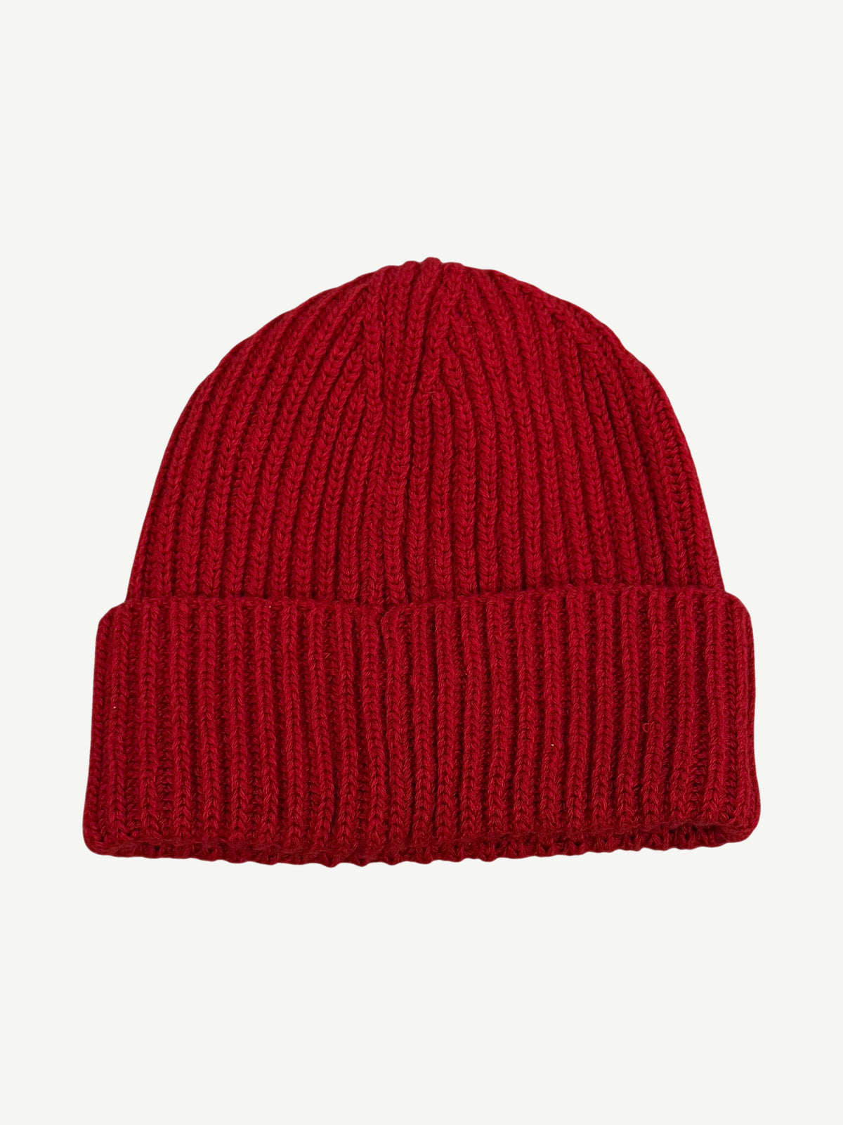 Chanel Red Pink Tweed Logo Patch Ribbed Knit Beanie