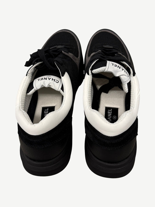 Chanel Black White Low Top CC Trainer