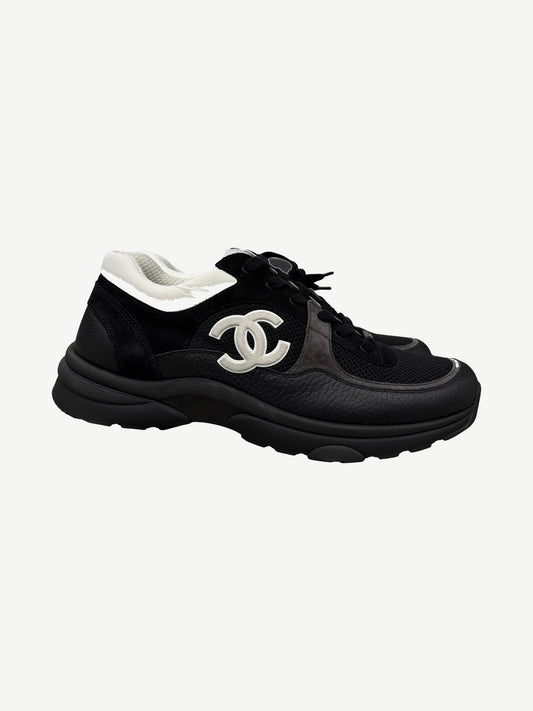Chanel Black White Low Top CC Trainer