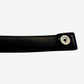 Chrome Hearts leather belt strap detail in black with embossed 30 size marking and silver snap closure