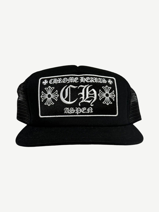 Chrome Hearts Black Aspen CH Trucker Hat