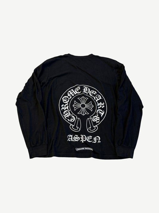Chrome Hearts Black Aspen Exclusive Horseshoe Floral Longsleeve
