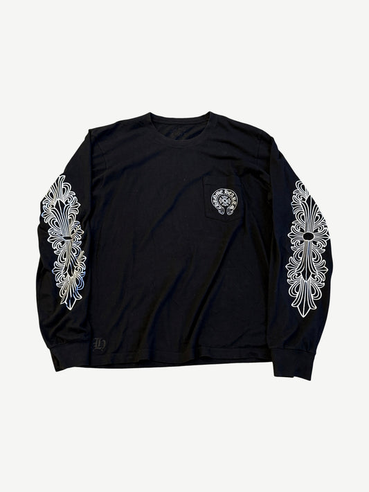 Chrome Hearts Black Aspen Exclusive Horseshoe Floral Longsleeve
