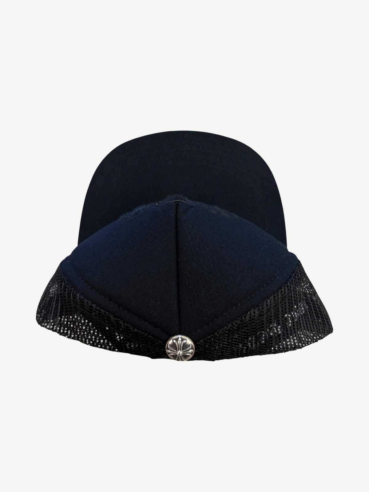 Chrome Hearts Black Black Pony Hair Triple Cross Trucker Hat