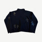 Chrome Hearts Black Cross Patch Quarter Zip Sweater