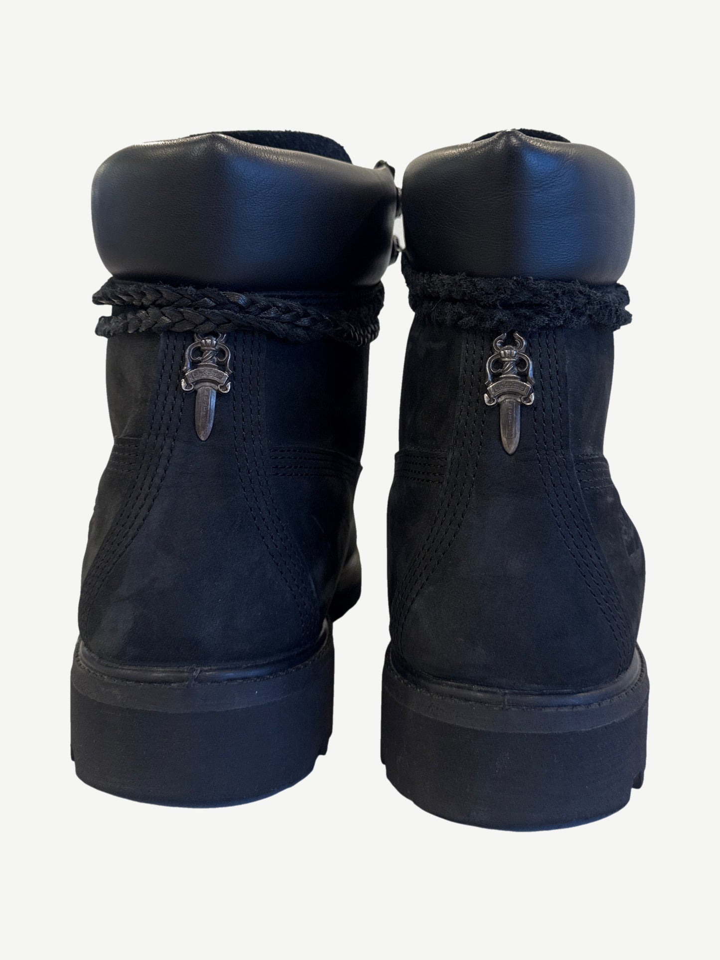 Chrome Hearts Black Dagger Embellished Timberland 6 Inch Boots