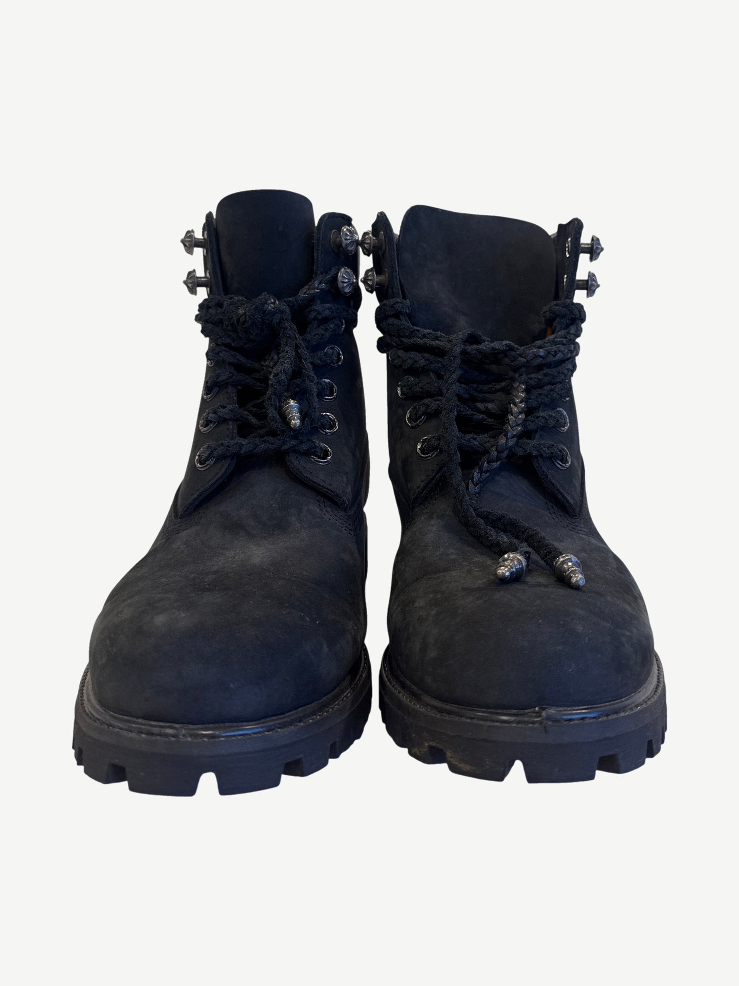 Chrome Hearts Black Dagger Embellished Timberland 6 Inch Boots