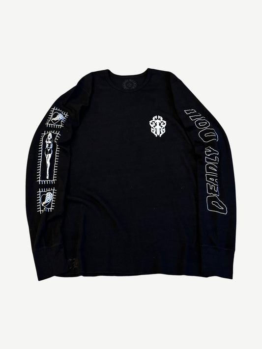 Chrome Hearts Black Deadly Doll Thermal Longsleeve