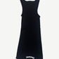 Chrome Hearts black Dirty Cross tank top back view in ribbed black with white Chrome Hearts hem scroll
