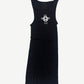 Chrome Hearts black Dirty Cross tank top in ribbed black with white floral cross chest print