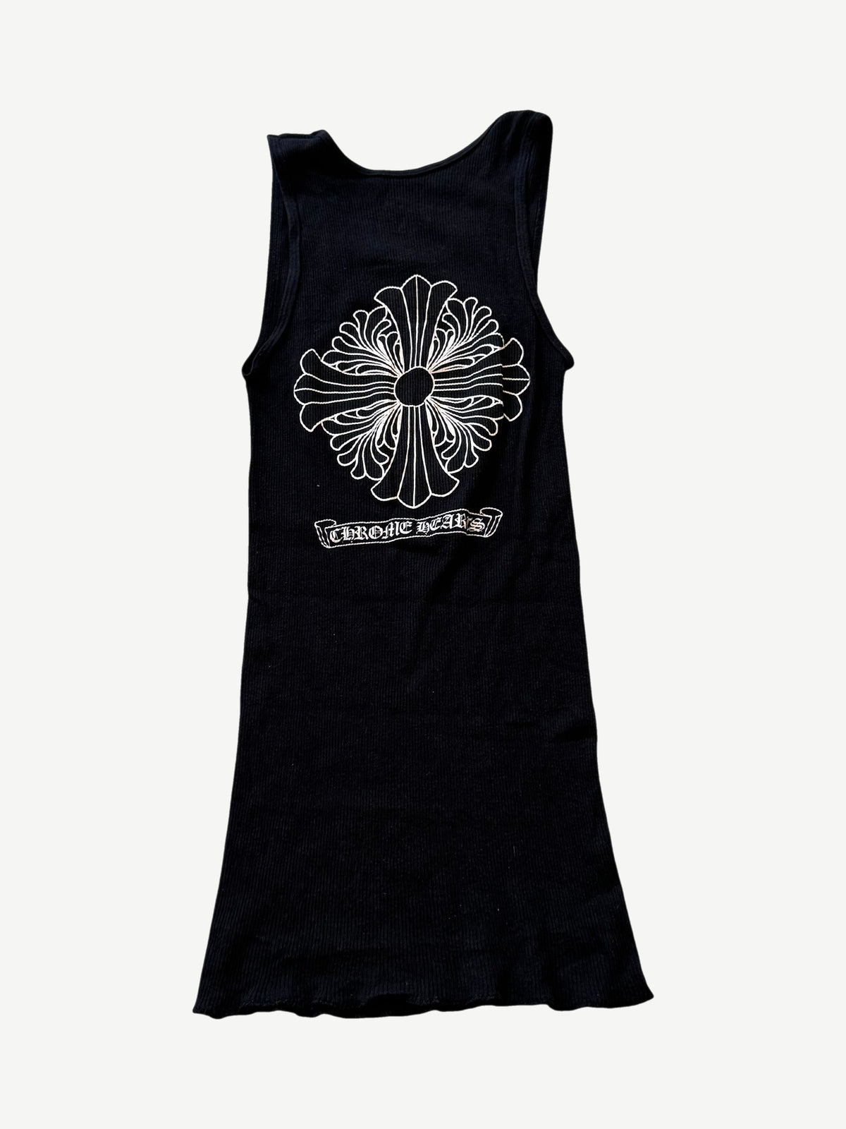 Chrome Hearts Black Floral Cross Tank Top