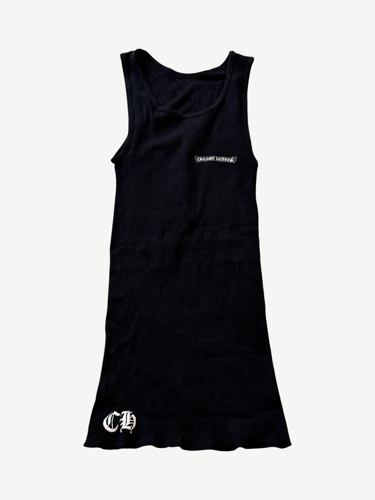 Chrome Hearts Black Floral Cross Tank Top