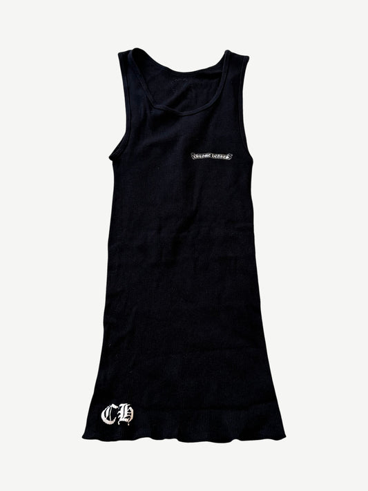 Chrome Hearts Black Floral Cross Tank Top