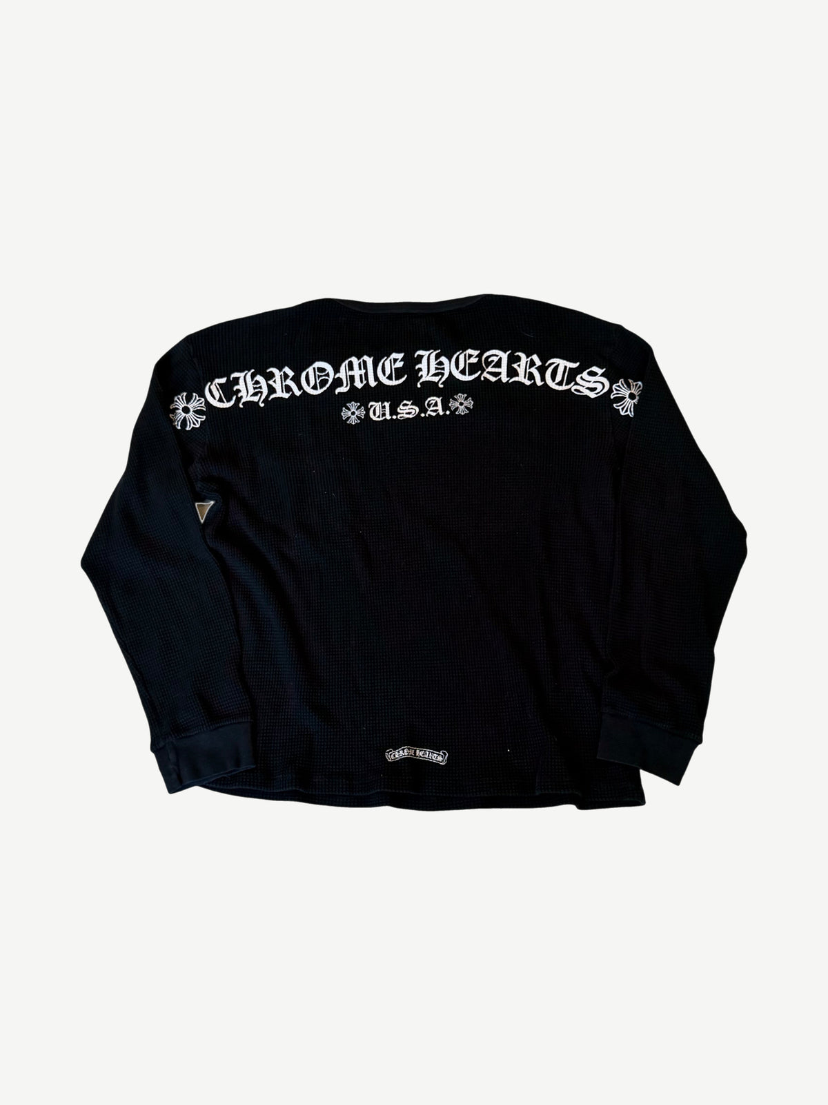 Chrome Hearts Black Floral USA Thermal Longsleeve