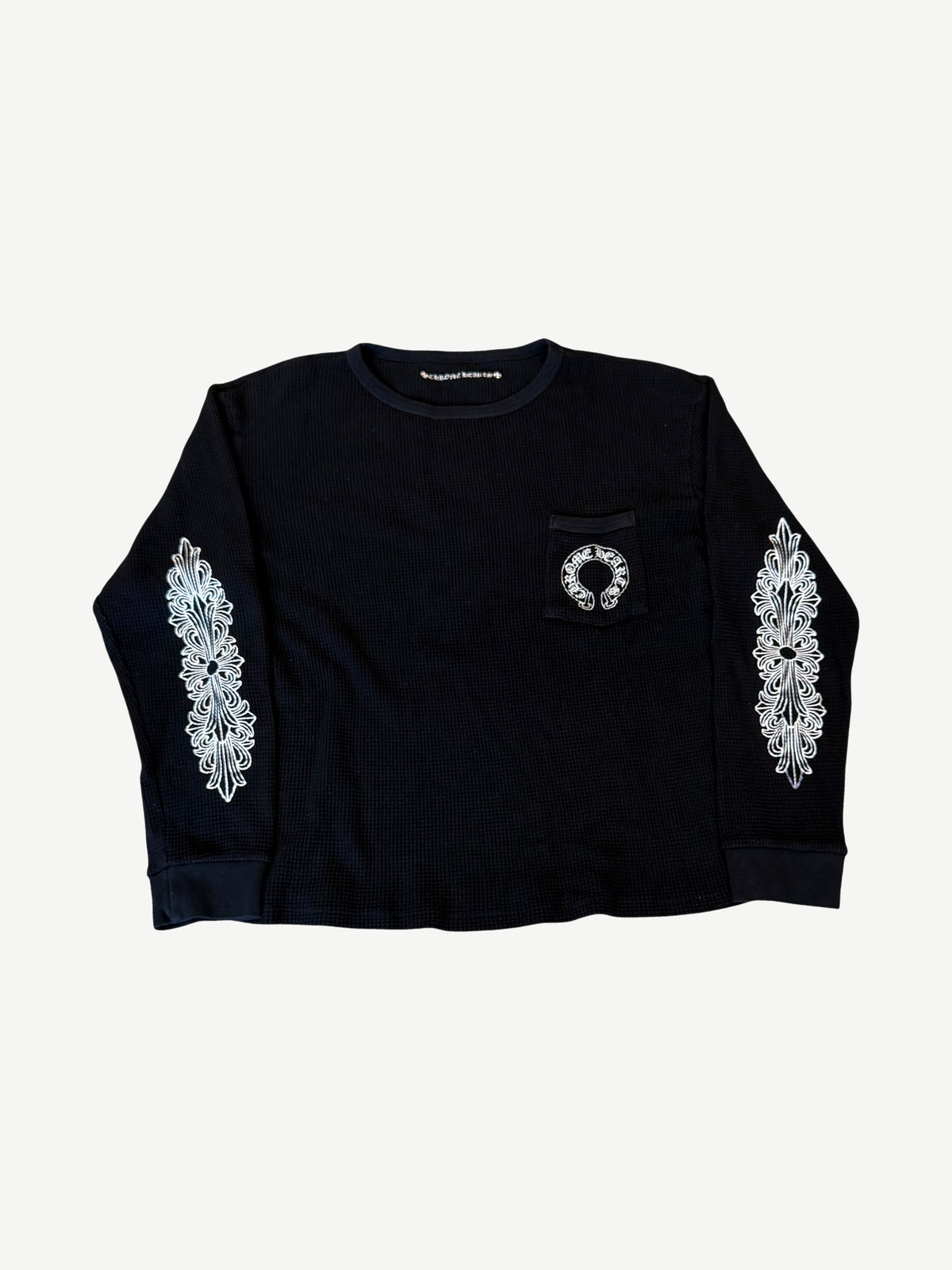Chrome Hearts Black Floral USA Thermal Longsleeve