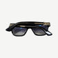 Chrome Hearts Vagillionaire black acetate glasses temple detail with engraved gold CH branding.