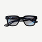 Chrome Hearts Vagillionaire II black acetate glasses front view with clear lenses and bold frames.