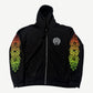 Chrome Hearts Black Gradient Circle Logo Horseshoe Floral Zipup