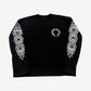 Chrome Hearts Black Horseshoe Floral Crewneck