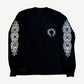 Chrome Hearts Black Horseshoe Floral Longsleeve