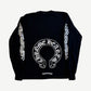 Chrome Hearts Black Horseshoe Floral Longsleeve