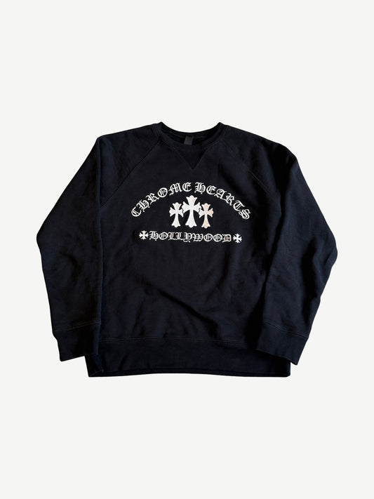 Chrome Hearts Black King Taco Embroidered Triple Cross Crewneck