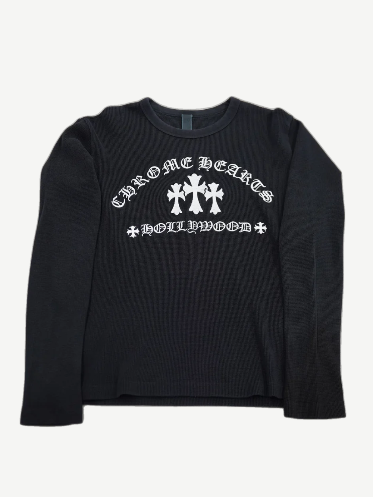 Chrome Hearts Black King Taco Embroidered Triple Cross Thermal Longsleeve